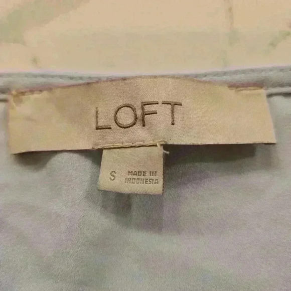 Loft Womens Boho V Neck Bell Sleeves Blouse Powder Blue Size Small - Picture 5 of 7